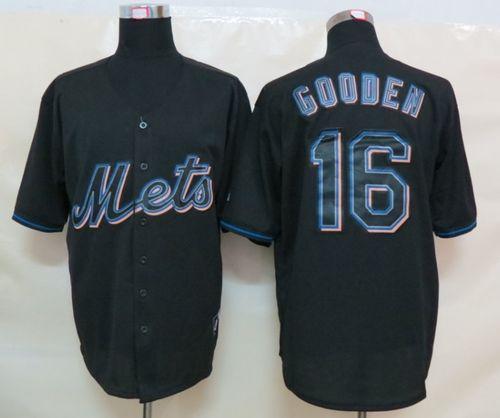 Mets #16 Dwight Gooden Black Fashion Stitched MLB Jersey